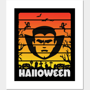 Halloween Dracula Retro Design Posters and Art